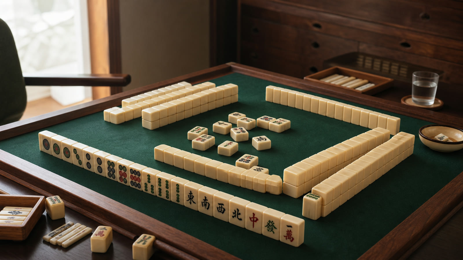 Original editorial view of an orderly Mahjong table